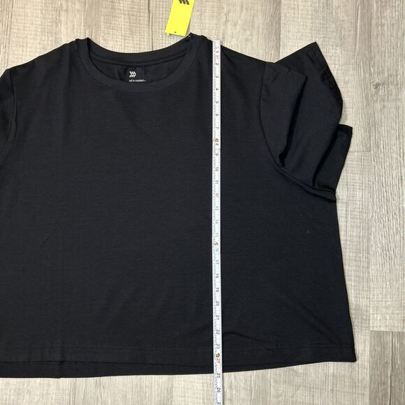 NWT All in Motion Women’s Plus Size Supima Cotton Short Sleeve Top Black 3X - Picture 13 of 16